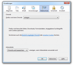 Chronikeinstellungen im Firefox 3.6.X aufrufen