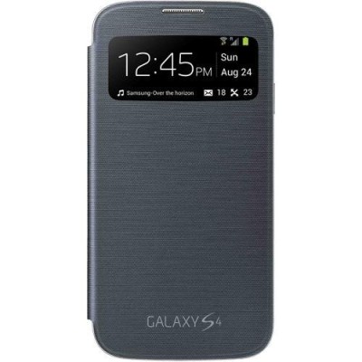 Das Samsung Flipcover mit transparenter Aussparung zeigt Uhrzeit und weitere wichtige Infos an.