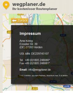 Impressum von wegplaner.de.